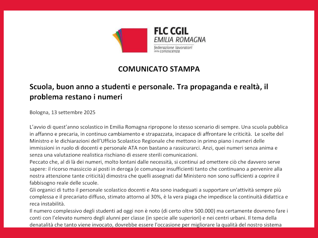 2025.09.13 Comunicato stampa Avvio A.S