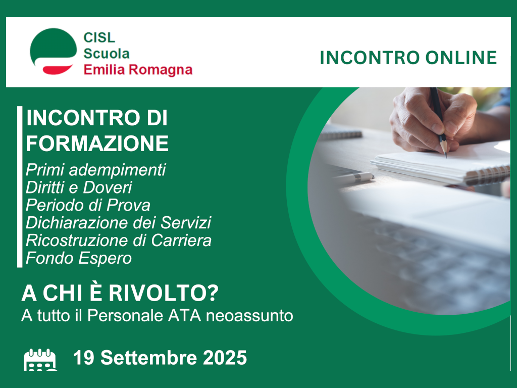 Locandina Incontro ATA 2025 CislScuolaER 190925