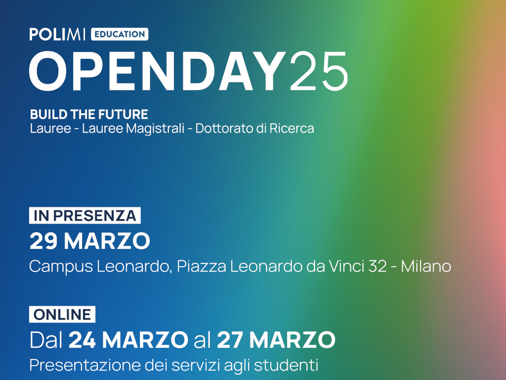 Locandina Open Day 2025 Politecnico di Milano