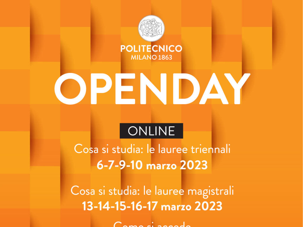 Locandina Open Day PoliMi 2023