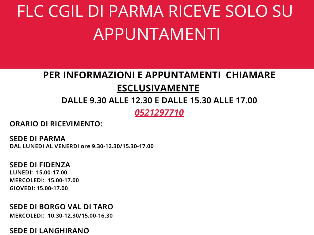 ORARI DI RICEVIMENTO page 0001