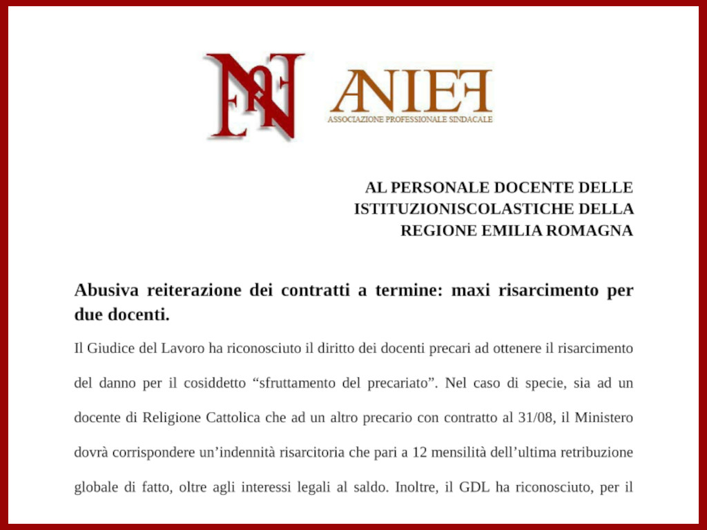 anief Comunicato IRC PRECARI 15 05 23