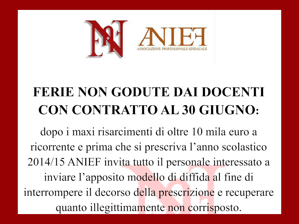 anief comunicatoferie25