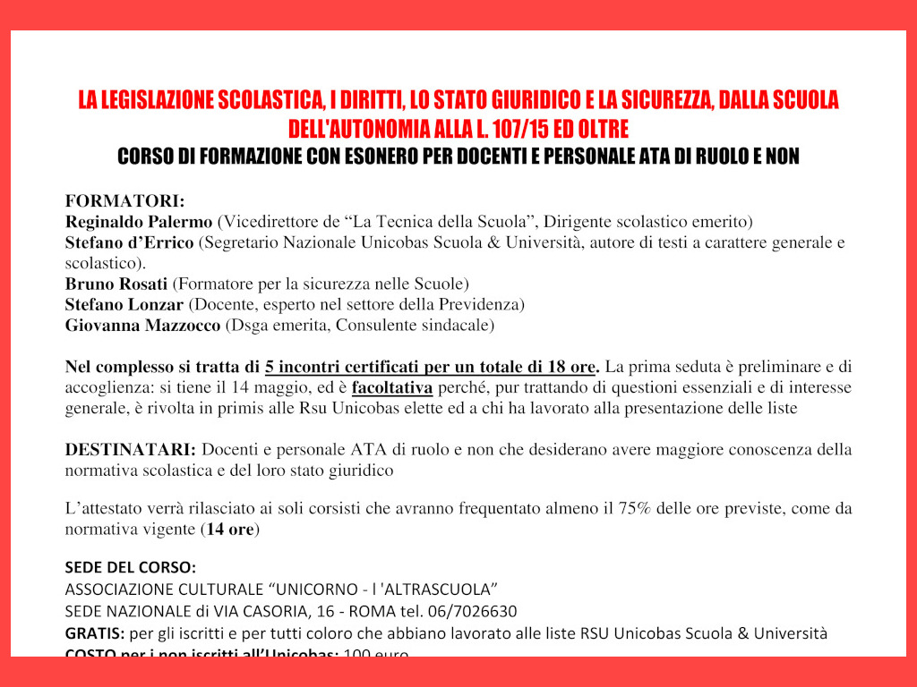 unicobas corso formazione legislazione25