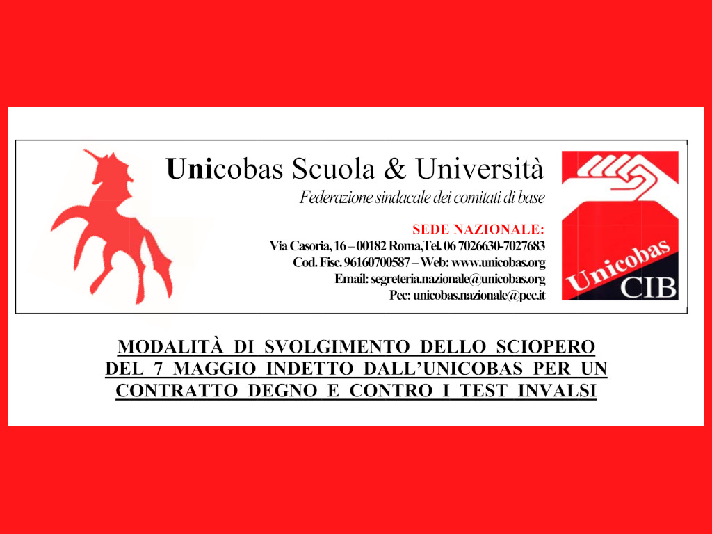unicobas sciopero7mag25